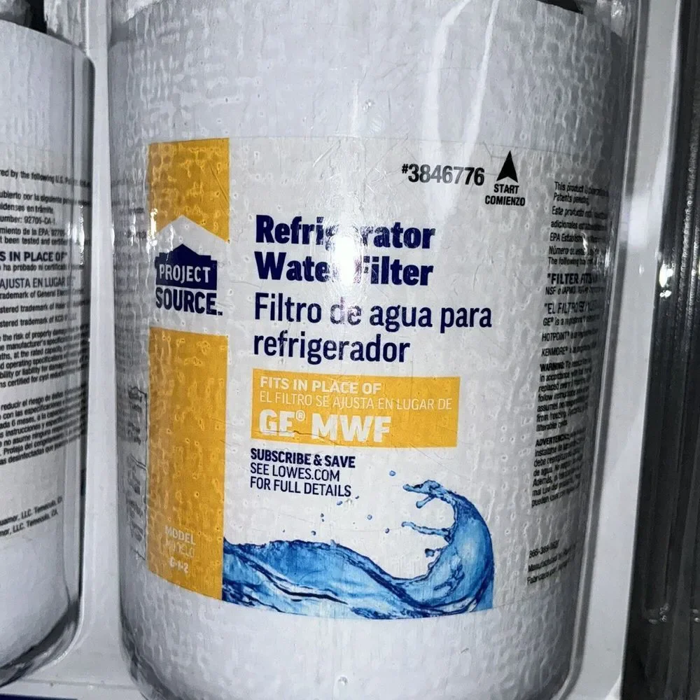 Project Source Refrigerator Water Filter #3846776 G-1-2 fits GE MWF - 2-Pack NEW